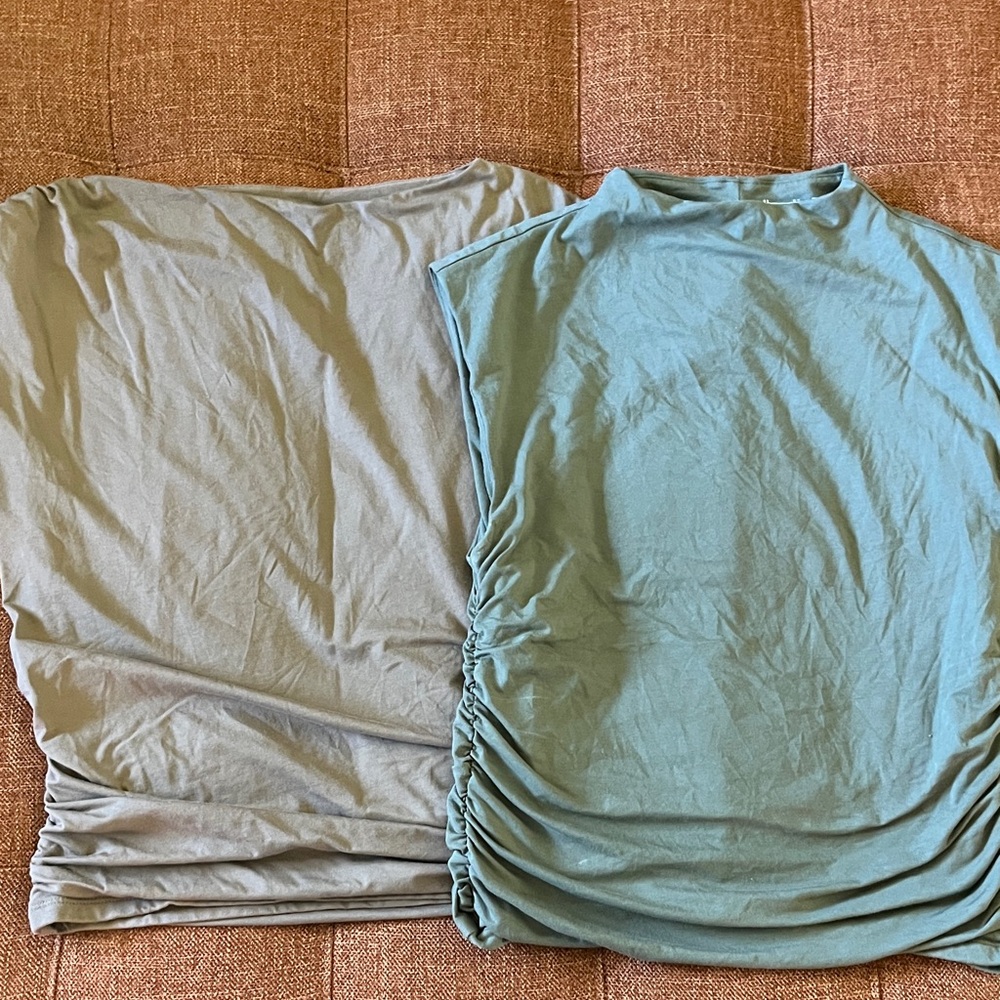 Abercrombie & Fitch Slash Modal-Blend Top in Olive and Tan